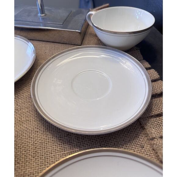 3 Royalton China & Co. Ivory Translucent Gold Porcelain 5-1/2" Cup & Saucer Sets - Picture 5 of 7